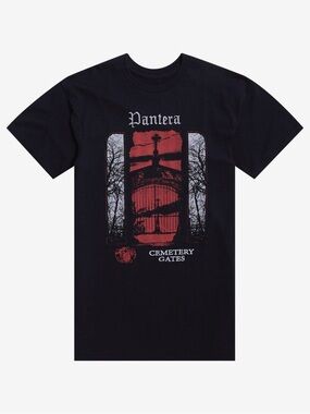 Hot Topic Pantera Cemetery Gates Graphic Tee - Black & Red
